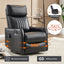 LLappuil Recliner Chair, 360° Swivel Massage Recliner Chair with Heat, Nursery Glider Rocker Recliner Chair for Living Room, Bedroom, Faux Leather Black