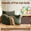 LLappuil Bean Bag Chair with Ottoman, Lazy Sofa Chair for Adults, Memory Foam Bean Bag Chairs with Filler Included for Living Room Bedroom Green