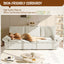 LLappuil 95" Pull Out Sofa Bed Queen Size, Oversized Corduroy Loveseat Sofa Couch Convertible Sofa Bed for Living Room Beige