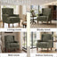 LLappuil Accent Chair, Mid-century Wingback Single Sofa Chair with Nailhead Trim Armrest, Flower Printed Polyester Fabric Reading Chair for Living Room
