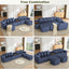 LLappuil Modular Sectional Sofa, 138" Oversized Sectional Couch Wiht USB & Wireless Charge, 6 Seat Corduroy Sofa Couch with Coffee Table Board for Living Room Blue