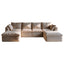 LLappuil 122" Sectional Sofa, U Shaped Sectional Couch with Double Ottoman, Linen Boneless Cloud Couch for Living Room