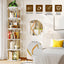 LLappuil 5 Tier Rotating Bookshelf, 360° Display Swivel Bookcase, Corner Bookshelf for for Bedroom, Living Room White