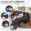LLappuil 77" Pull Out Sofa Bed Queen Size, Loveseat Sofa Convertible Sleeper Sofa Bed, Flannelette Fabric Sofa Couch for Living Room Gray