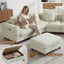 LLappuil 147" Modular Sectional Sofa, Sectional Couch with 2 Movable Coffee Table Ottoman, Oversized 6 Seat Chenille Sofa Couch for Living Room Beige