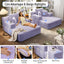 LLappuil 2 Piece Chaise Lounge Chair Indoor, Corduroy Boneless Sofa Bed, Deep Seat Sleeper Couch Reading Chairs, Cloud Sofas Couches for Living Room, No Assembly Required Purple