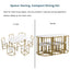 LLappuil Dining Table Set for 6, 7 Piece Dining Table Set with 55" Dining Table, 6 Dining Chairs Gold