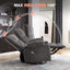 LLappuil Recliner Chair, 360° Swivel Massage Recliner Chair with Heat, Nursery Glider Rocker Manual Recliner Chair with Side Pocket, 2 Cup Holders, USB Charge Port for Living Room, Bedroom Gray