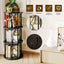 LLappuil 3 Tier Rotating Bookshelf, 360° Display Swivel Bookcase, Corner Bookshelf for for Bedroom, Living Room Black