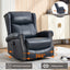 LLappuil Recliner Chair, 360° Swivel Massage Recliner Chair with Heat, Genuine Leather Nursery Glider Rocker Manual Recliner Chair with Side Pockets for Living Room, Bedroom Blue