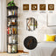 LLappuil 5 Tier Rotating Bookshelf, 360° Display Swivel Bookcase, Corner Bookshelf for for Bedroom, Living Room Black