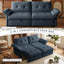 LLappuil Pull Out Sofa Bed Queen Size, Loveseat Sofa Convertible Sofa Bed, Chneille Sofa Couch for Living Room Blue