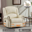 LLappuil Recliner Chair, 360° Swivel Massage Recliner Chair with Heat, Nursery Glider Rocker Manual Recliner Chair with Side Pockets for Living Room, Bedroom Beige
