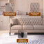 LLappuil Sectional Sofa, 103" x 103" Chesterfield Sofa with Nailhead, 7 Seat Chenille Tufted Couch for Living Room Beige
