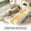 LLappuil 74" Queen Size Pull Out Sofa Bed, Lovseat Sleeper Sofa Couch Convertible Sofa Bed, Velvet Sofa for Living Room Beige