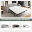LLappuil 73" Loveseat Sofa, Pull Out Sofa Bed Full Size with 3" Mattress, Corduroy Sofa Couch with USB Ports, Cup Holders, Phone Holder Convertible Sofa Bed for Living Room Gray