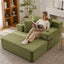 LLappuil Chaise Lounge Chair Indoor, Corduroy Boneless Sofa Bed with Cup Holder, Deep Seat Sleeper Couch Reading Chairs, Cloud Sofas Couches for Living Room, No Assembly Required Green