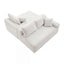 LLappuil Sectional Sofa, 94.5" U Shaped Modular Sectional Couch with Right Chaise, Cloud Courduroy Sofa Couch with Movable Ottoman for Living Room White