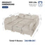 LLappuil Oversized Sectional Couch Modular Sleeper Sofa with Storage, Cloud Sofa Sectional for Living Room, 113.5 in Width, 8 Seat Sofa Bed, Linen, Beige