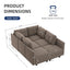 LLappuil Sectional Sleeper Modular Sofa Waterproof, Anti-Scratch and Antistatic Velvet 6 Seater Couch with Storage, Grey Brown