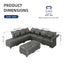 LLappuil Modular Sectional Sofa L Shaped Couch with Reversible Chaise Convertible 5 Seater Sectional Sofa with Storage for Living Room,Grey