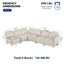 LLappuil Oversized Modular Sectional Sofa L Shaped Couch with Storage, Corner Cloud Sofa with Reversible Chaise, 113.5 in Width, 7 Seat Sofa, Linen, Beige