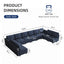 LLappuil Oversized Modular Sofa 12 Seater Storage Sectional with Reversible Chaise, Large U Shaped Couches for Living Room Office, Denim Blue