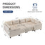 LLappuil Modular Sectional Sleeper Sofa, Convertible Sectional Couches for Living Room, Breathable Soft Fabric Sofa, with 3 Extra Deep Seats and 3 Storage Ottomans, Washable, Removable, Beige