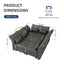 LLappuil Oversized Leather Sleeper Sectional Sofa Couch, 6-Seater Bed Shaped Modular Sectional Sofa with Storage Chaise, High Back Recliner Faux Leather Couches, Waterproof and Anti-Scratch Grey