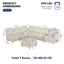 LLappuil Oversized Modular Sectional Sofa L Shaped Couch with Storage, Corner Cloud Sofa with Reversible Chaise, 113.5 in Width, 7 Seat Sofa, Linen, Beige