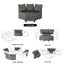 LLappuil Modular Corner Sectional Sofa Couch Storage Seats, Big Hexagonal Ottoman Modules, Waterproof Faux Leather, Dark Grey