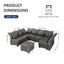 LLappuil Leather Sleeper Sectional Sofa Couch, 4-Seater Bed Shaped Modular Sectional Sofa with Storage Chaise, High Back Recliner Faux Leather Couches, Anti-Scratch Grey