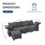 LLappuil Velvet Modular Sectional Sofa L Shaped Corner Couch with Storage, 127.8" 5-Seater Modern Sofa with Chaise, High Back Recliner Sleeper Couches, Anti-Scratch Grey