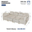 LLappuil Oversized Sectional Couch Modular Sleeper Sofa with Storage, Cloud Sofa Sectional for Living Room, 113.5 in Width, 8 Seat Sofa Bed, Linen, Beige