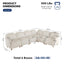 LLappuil Oversized Sectional Couch L Shaped Modular Sofa with Storage, Corner Cloud Sofa with Chaise, 141 in Width, 8 Seat Sofa, Teddy Velvet, Beige