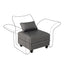 LLappuil Modular Sectional Storage Couch Ottoman Seats¡ê?Waterproof Faux Leather Sofa Chair Modules, Dark Grey