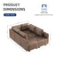 LLappuil Modular Sectional 3 Piece Sofa Couch Set Convertible Sofa Sleeper Couch Loveseat and Chair Set,Storage Design Modular Sofa Couch Set Faux Leather Fabic -Brown