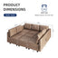 LLappuil Modular Sectional Sofa Faux Leather Sleeper Sectional Couch with Storage Convertible 9 Seats Modular Sofa Bed for Living Room, Cognac Brown