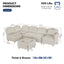 LLappuil Oversized Modular Sectional Sofa L Shaped Couch with Storage, Corner Cloud Sofa with Reversible Chaise, 113.5 in Width, 7 Seat Sofa, Linen, Beige