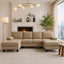 LLappuil Sectional Sofa, 104" Sectional Couch with Dual Chaise, Upholstered Sofa Couch for Living Room Camel