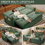 LLappuil 73" Pull Out Sofa Bed Queen Size, Loveseat Sofa Convertible Sleeper Sofa Bed, Corduroy Sofa Couch for Living Room Green