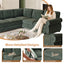 LLappuil Sectional Sofa, Sectioanl Couch with Pull Out Sofa Bed King Size, Chenille Sofa Conertible Sofa Bed for Living Room