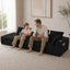 LLappuil 95" Sectional Sofa, Modular Sectional Couch with Left Chaise, Cup Holders, Side Pocket, Corduroy Boneless Sofa Couch for Living Room