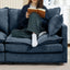 LLappuil Modular Sectional Sofa, Sectional Couch with Movable Ottoman, Chenille 4 Seat Cloud Sofa Couch for Living Room Blue