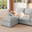 LLappuil Sectional Sofa, Cloud Sectional Couch with Movable Ottoman, 4 Seat Chenille Sofa Couch for Living Room Gray