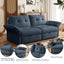 LLappuil Pull Out Sofa Bed Queen Size, Loveseat Sofa Convertible Sofa Bed, Chneille Sofa Couch for Living Room Blue