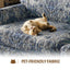 LLappuil 94" 3 Seater Sofa, Chenille 4 Seat Sofa for Living Room, 26.4" Extra Deep Seat Mid Century Sofa Blue
