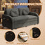 LLappuil Full Size Pull Out Sofa Bed, Compact Loveseat Sofa Covertible Sofa Bed with USB Port, Side Pocket , Chenille Sofa Couch for Living Room Gray