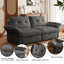 LLappuil Pull Out Sofa Bed Queen Size, Loveseat Sofa Convertible Sleeper Sofa Bed, Velvet Sofa Couch with Adjustbale Armrest, USB Charging Port for Living Room Gray