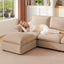 LLappuil Sectional Sofa, Cloud Sectional Couch with Movable Ottoman, 4 Seat Chenille Sofa Couch for Living Room Brown